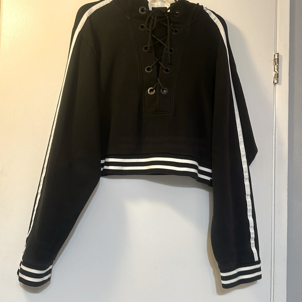 Puma by Rihanna black Crop heavy black sweatshirt with japanese sun on the back